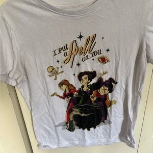 Disney Hocus Pocus Gray and White Shirt